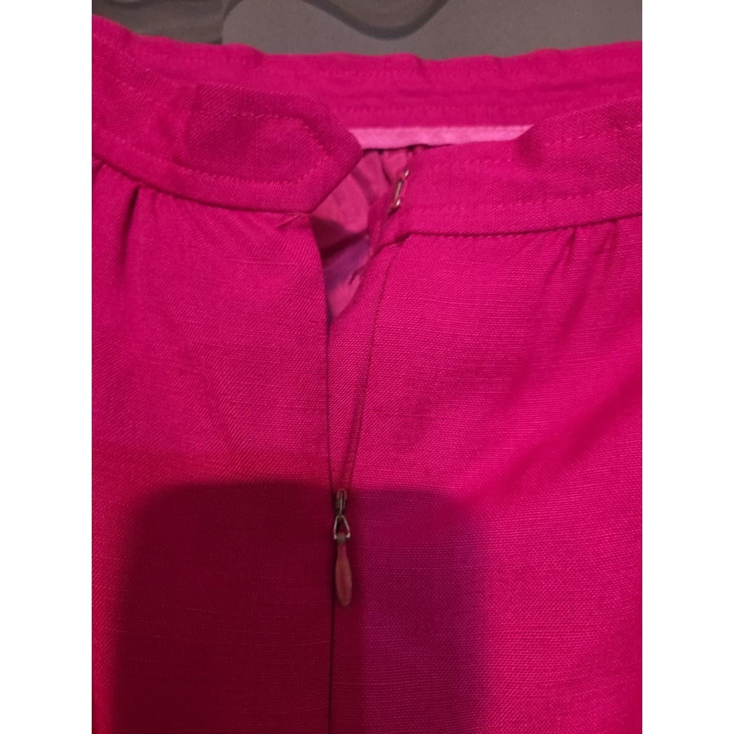 Evan-Picone Vintage Fuchsia Pink A-Line Midi Skirt, Woman's Size 8, Zip Up - Thumbnail 7