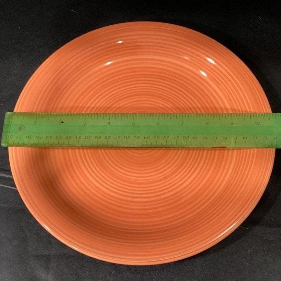 Citrus Grove Orange & Salmon Swirl Dinner Plate, Hand Painted Ceramic Tableware - Thumbnail 2