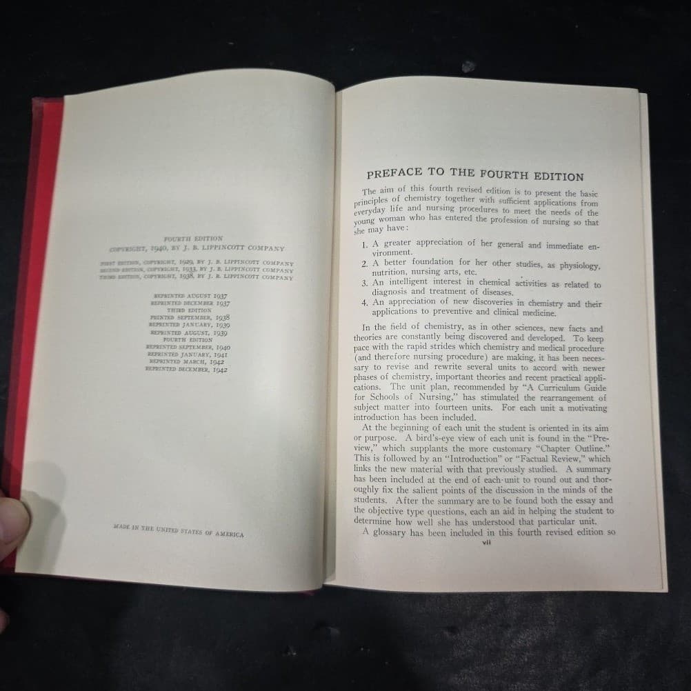 Essentials of Chemistry Luros Oram 1940 4th Ed Revised Hardcover Lippincott - Thumbnail 6