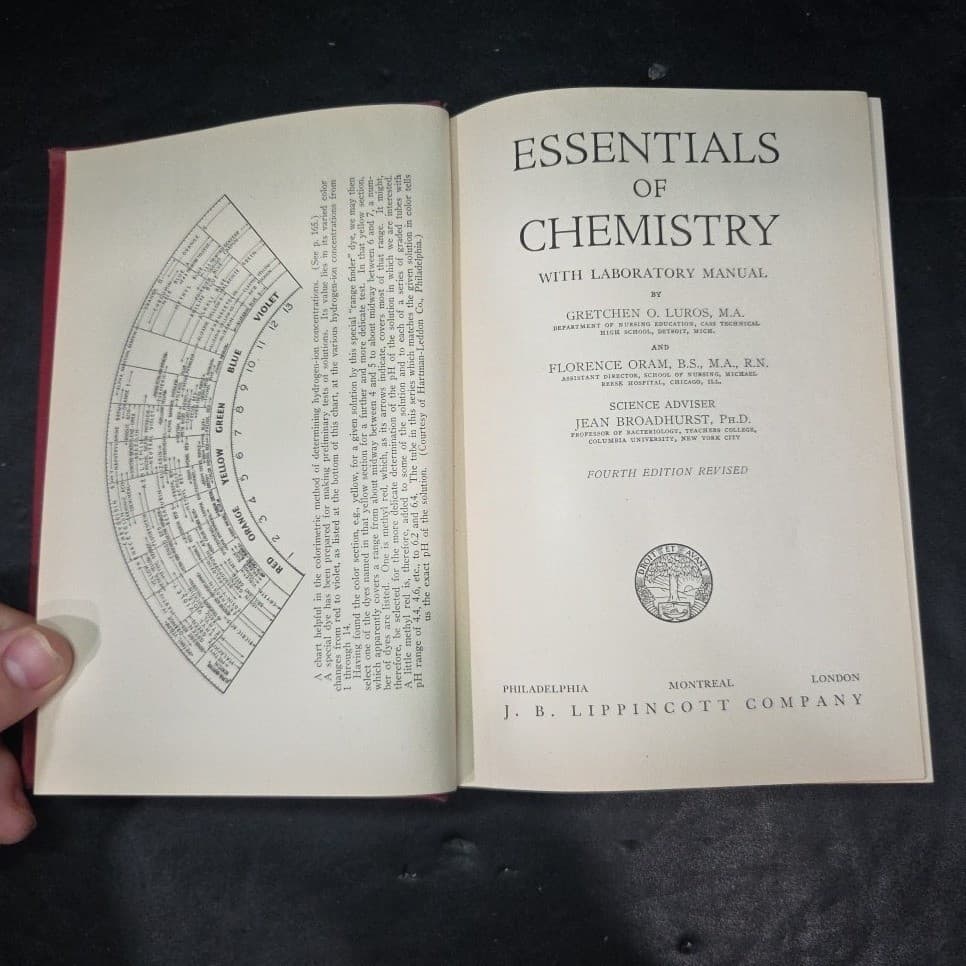 Essentials of Chemistry Luros Oram 1940 4th Ed Revised Hardcover Lippincott - Thumbnail 5