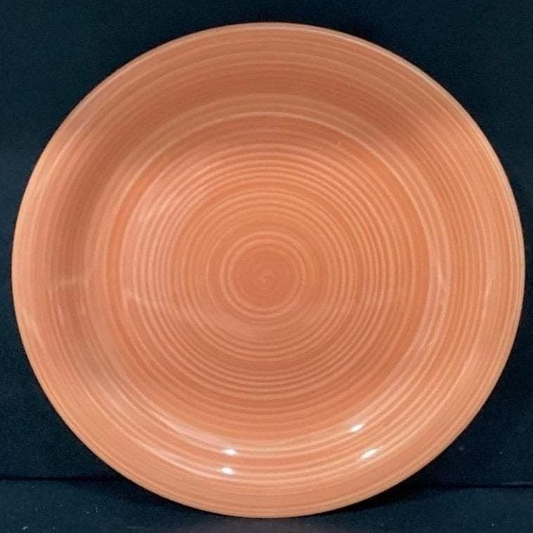 Citrus Grove Orange & Salmon Swirl Dinner Plate, Hand Painted Ceramic Tableware - Thumbnail 5
