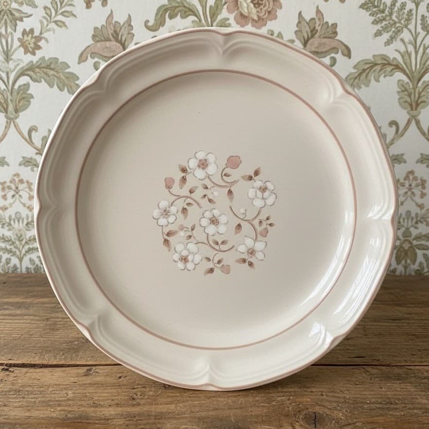 Covington Edition "Idlewild" Stoneware Dinner Plate, Vintage Japan Floral Dish