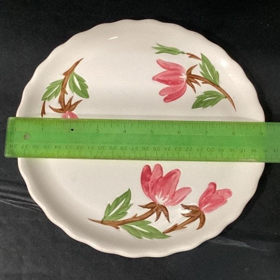 Continental Kilns Pink Flowers Dinner Plate, Vintage USA Pottery Dinnerware - Thumbnail 2