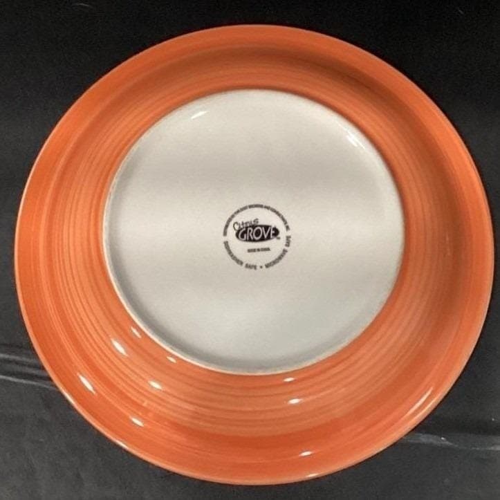 Citrus Grove Orange & Salmon Swirl Dinner Plate, Hand Painted Ceramic Tableware - Thumbnail 4