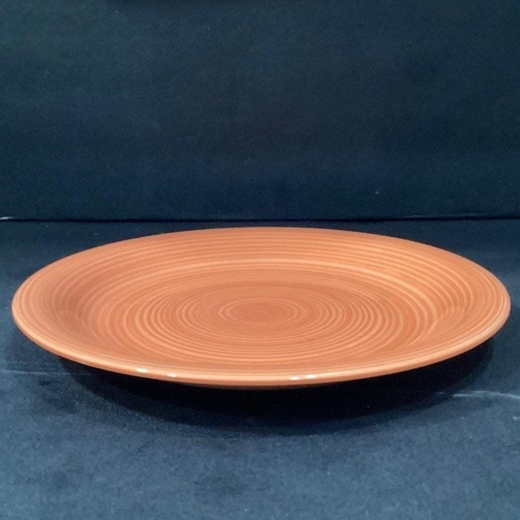 Citrus Grove Orange & Salmon Swirl Dinner Plate, Hand Painted Ceramic Tableware - Thumbnail 7