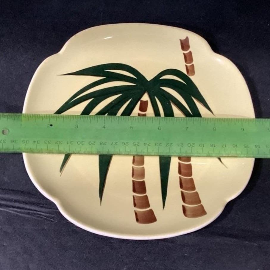 Continental Kilns "Tahiti" Square Salad Plate, Vintage USA Pottery, Dinnerware - Thumbnail 2