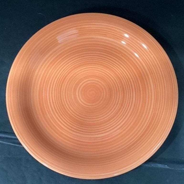 Citrus Grove Orange & Salmon Swirl Dinner Plate, Hand Painted Ceramic Tableware - Thumbnail 6