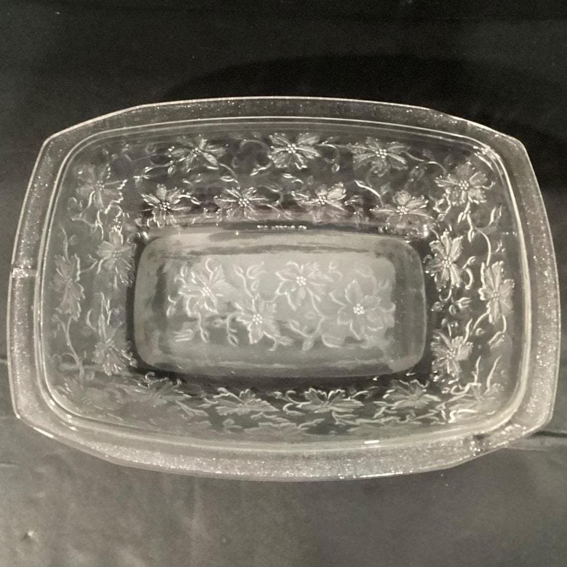 Princess House Fantasia Oval Baking Casserole, Vintage Frosted Bottom Glass Dish - Thumbnail 6