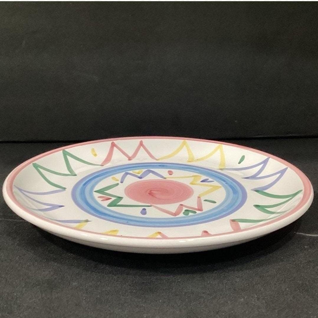 Caleca Hand-Painted Italian Pottery Chop Plate, Vintage Ceramic Serving Dish - Thumbnail 7