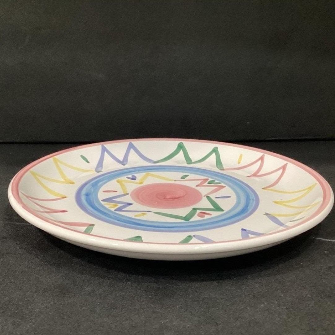 Caleca Hand-Painted Italian Pottery Chop Plate, Vintage Ceramic Serving Dish - Thumbnail 8