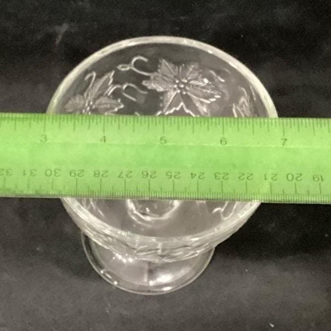 Princess House Fantasia Footed Sherbet Cups, Set of 4, Clear Floral Dessert Bowl - Thumbnail 3