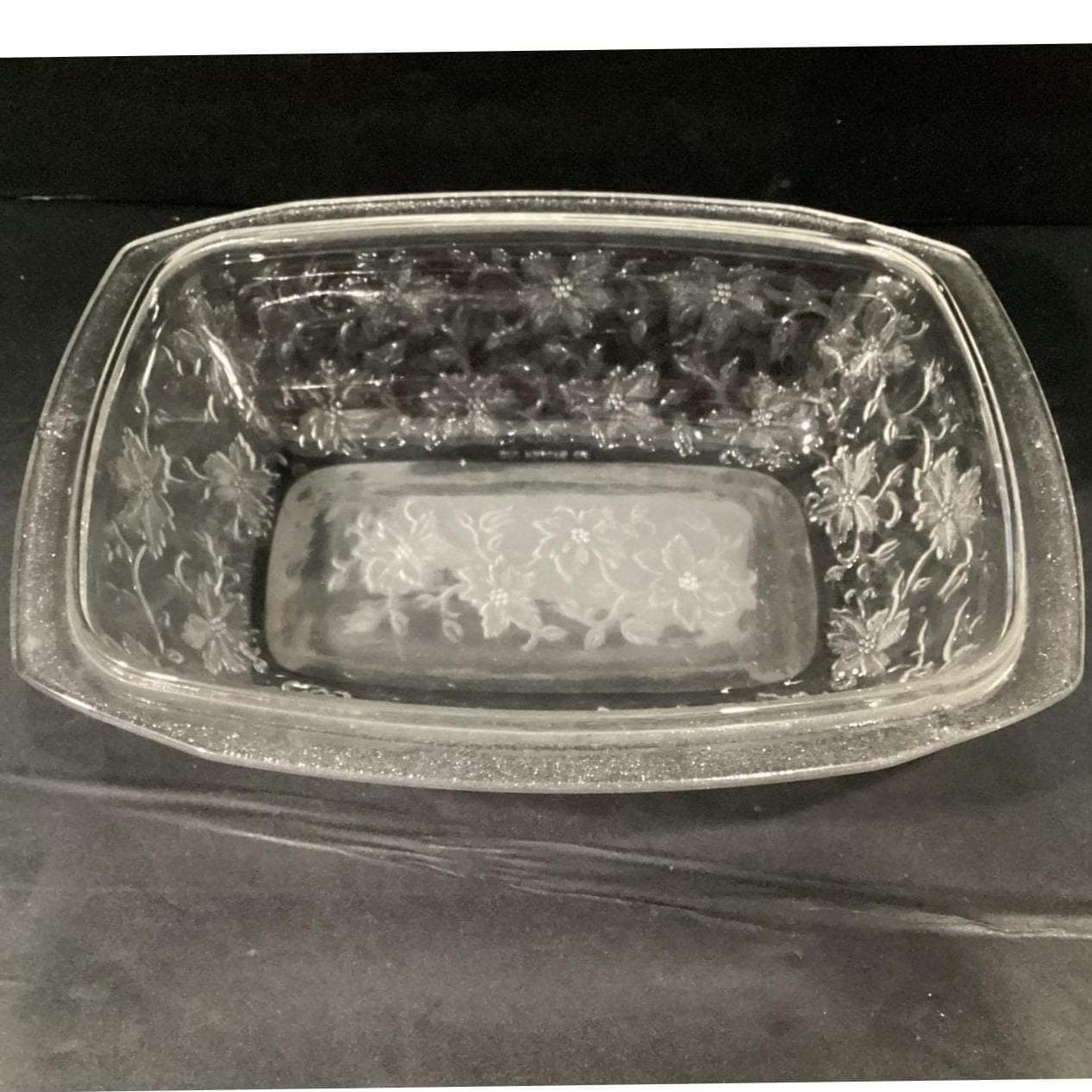 Princess House Fantasia Oval Baking Casserole, Vintage Frosted Bottom Glass Dish - Thumbnail 7