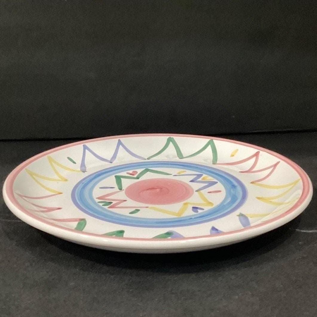 Caleca Hand-Painted Italian Pottery Chop Plate, Vintage Ceramic Serving Dish - Thumbnail 10