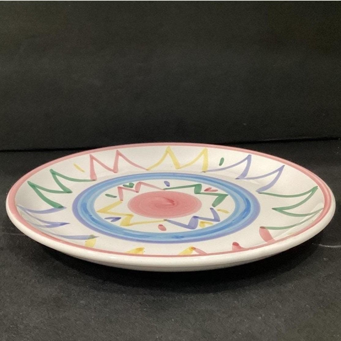 Caleca Hand-Painted Italian Pottery Chop Plate, Vintage Ceramic Serving Dish - Thumbnail 9