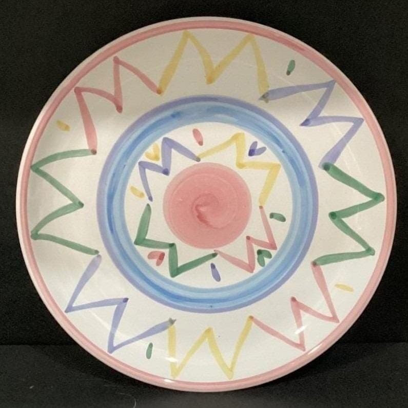 Caleca Hand-Painted Italian Pottery Chop Plate, Vintage Ceramic Serving Dish - Thumbnail 5