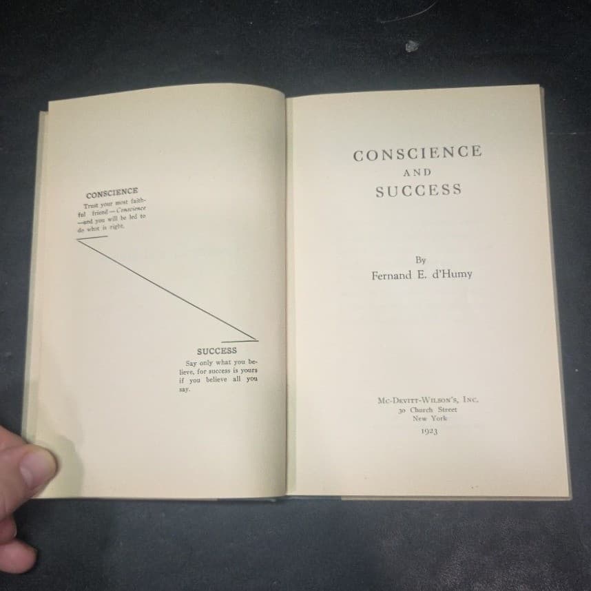 Conscience and Success Fernand E d'Humy, 1923 Hardcover, Vintage Philosophy Book - Thumbnail 4