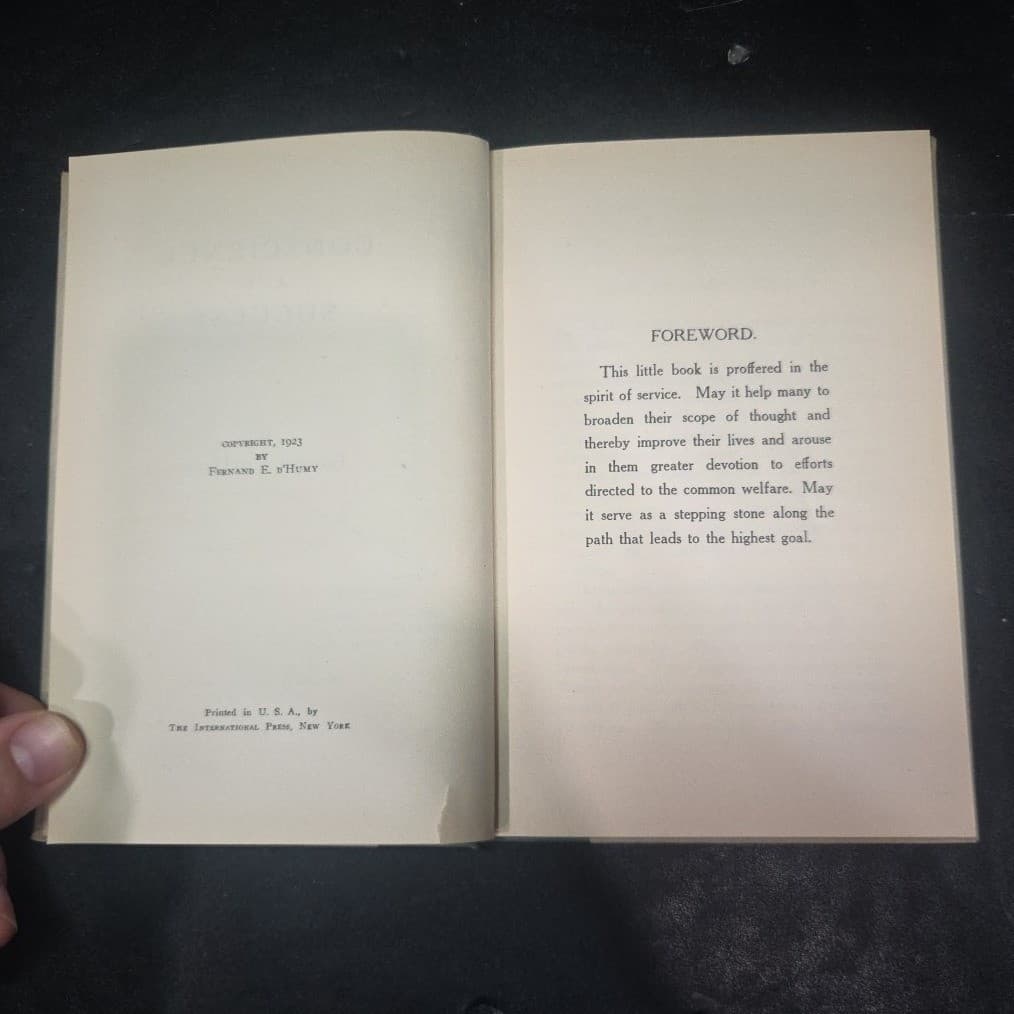 Conscience and Success Fernand E d'Humy, 1923 Hardcover, Vintage Philosophy Book - Thumbnail 5