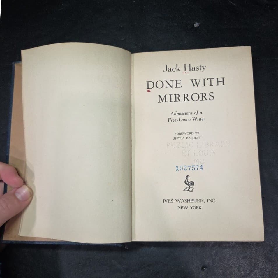 Jack Hasty Done With Mirrors 1943 First Edition Radio Writer Memoir Ex-Library - Thumbnail 4