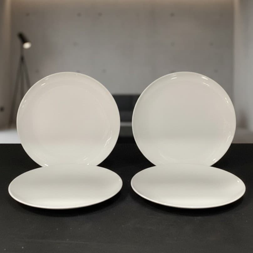 Centura By Corning White Salad Plates, Set Of 4, Break-Resistant MCM Dinnerware