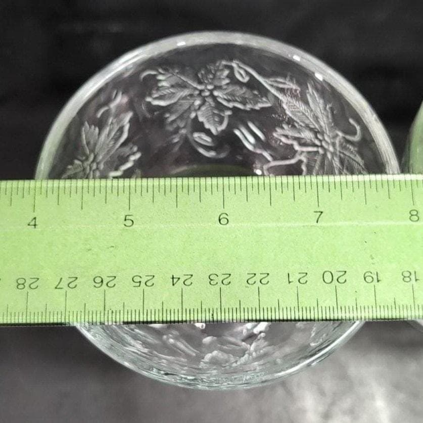 Princess House Fantasia Footed Dessert Bowls, Set of 2, Clear Floral Sherbet Cup - Thumbnail 3