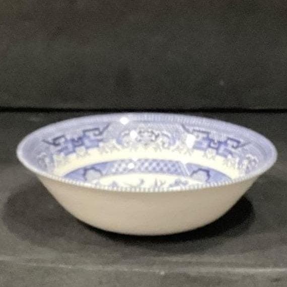 Churchill England Blue Willow Salad Bowl, Vintage Blue & White Transferware - Thumbnail 7