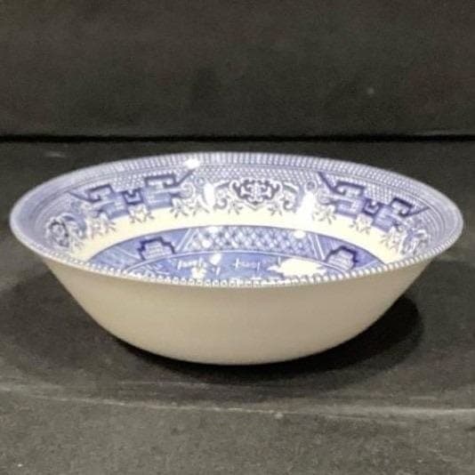 Churchill England Blue Willow Salad Bowl, Vintage Blue & White Transferware - Thumbnail 9
