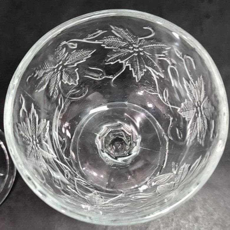 Princess House Fantasia Footed Dessert Bowls, Set of 2, Clear Floral Sherbet Cup - Thumbnail 5