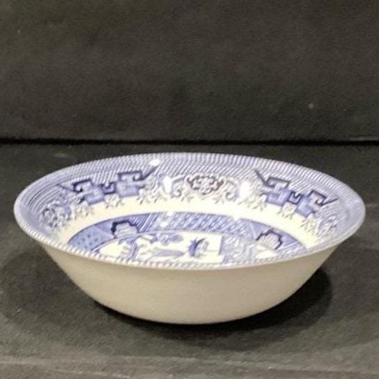 Churchill England Blue Willow Salad Bowl, Vintage Blue & White Transferware - Thumbnail 10