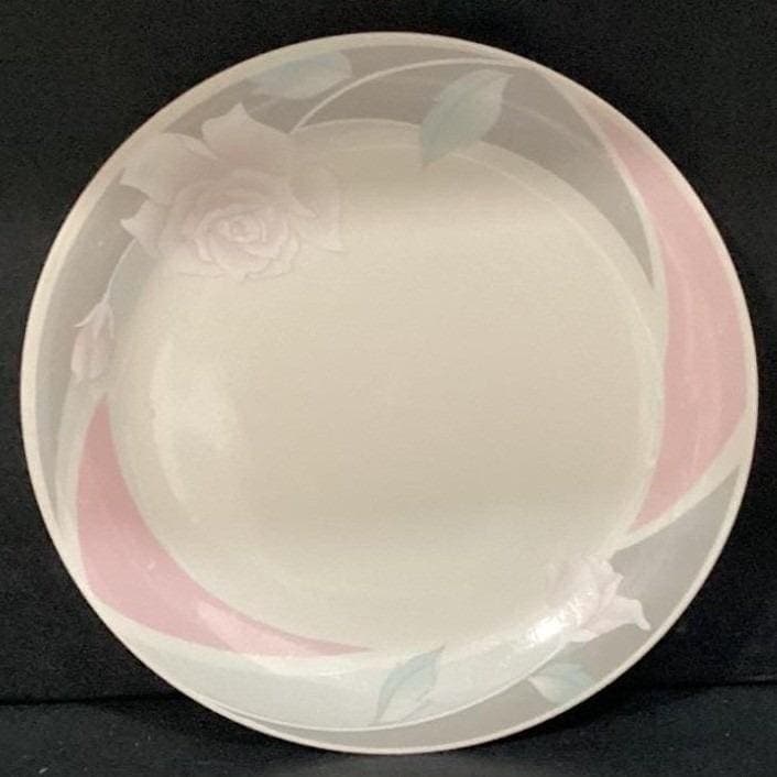 Ciera Pink & Gray Rose Dinner Plate, Vintage Japan Floral Stoneware, Shabby Chic - Thumbnail 5