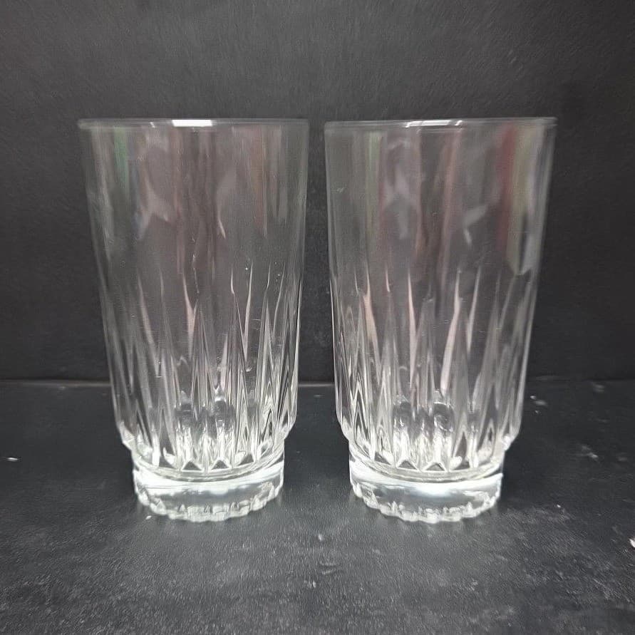 Libbey Duratuff Winchester Highball Glasses, Set of 2, Vintage Clear Tumblers - Thumbnail 5