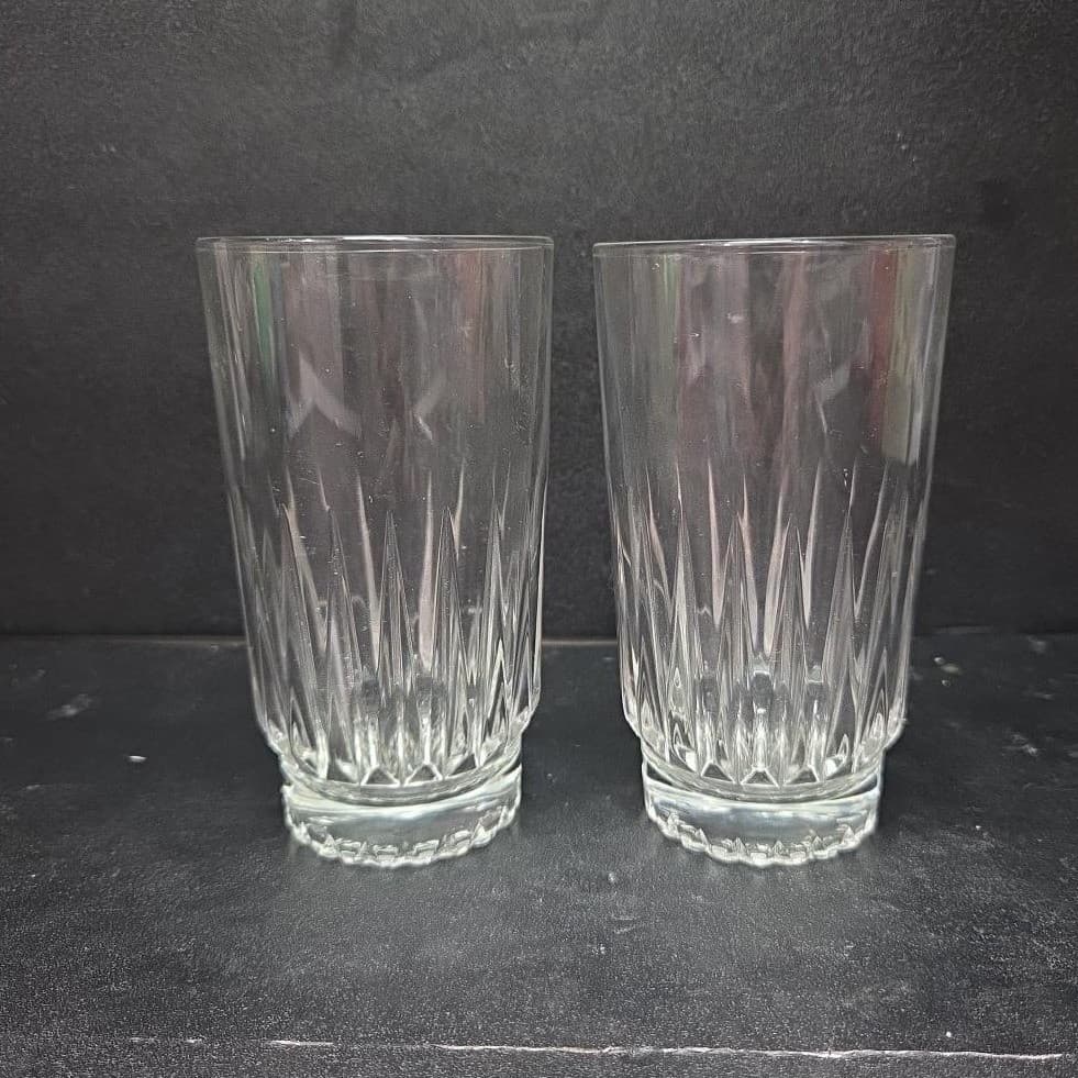 Libbey Duratuff Winchester Highball Glasses, Set of 2, Vintage Clear Tumblers - Thumbnail 3