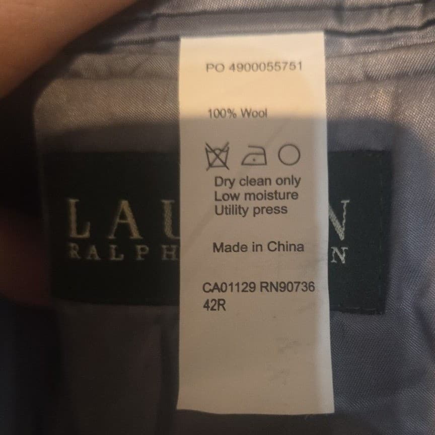 Lauren Ralph Lauren Grey Glen Plaid Blazer, Men's 42R Two Button Sport Coat - Thumbnail 10