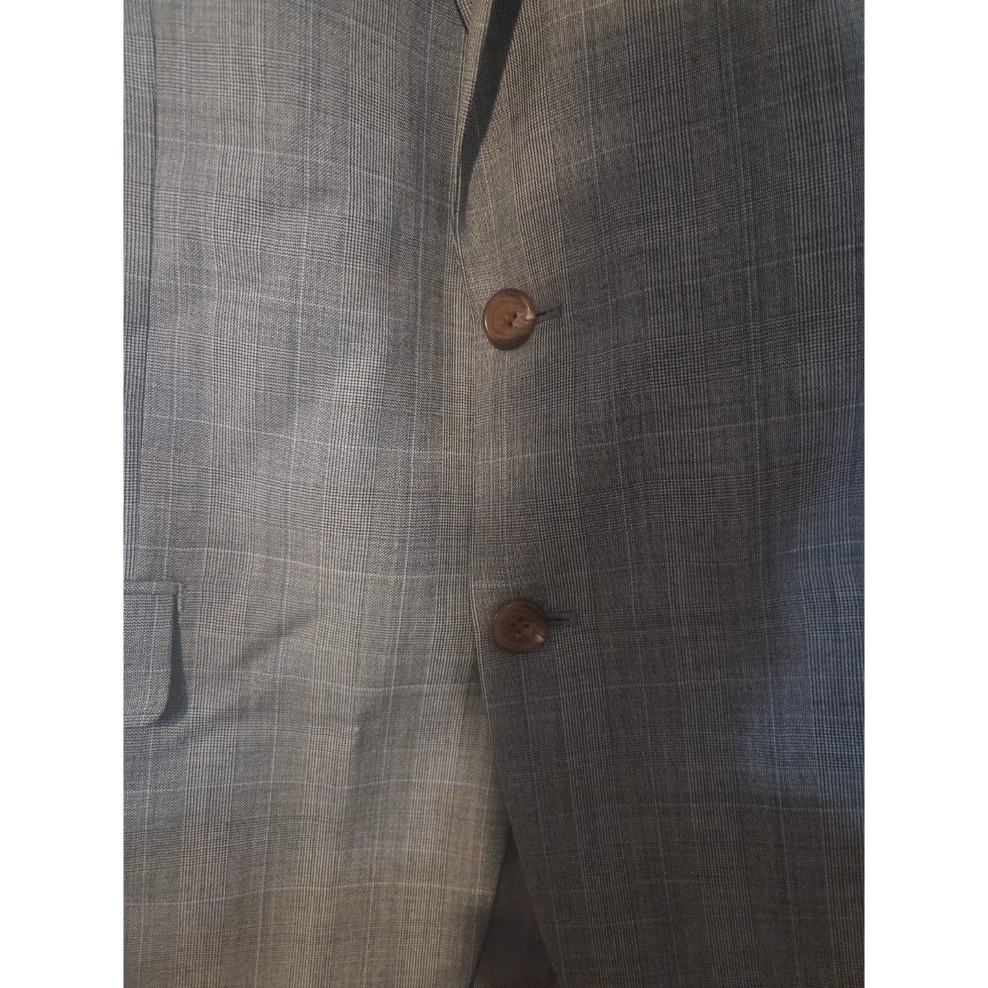 Lauren Ralph Lauren Grey Glen Plaid Blazer, Men's 42R Two Button Sport Coat - Thumbnail 6