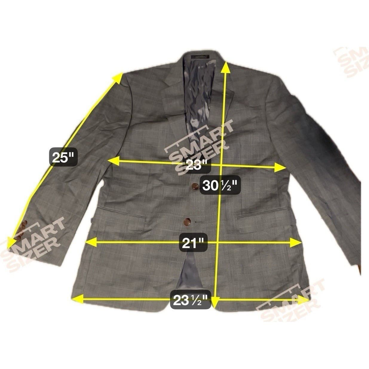 Lauren Ralph Lauren Grey Glen Plaid Blazer, Men's 42R Two Button Sport Coat - Thumbnail 2