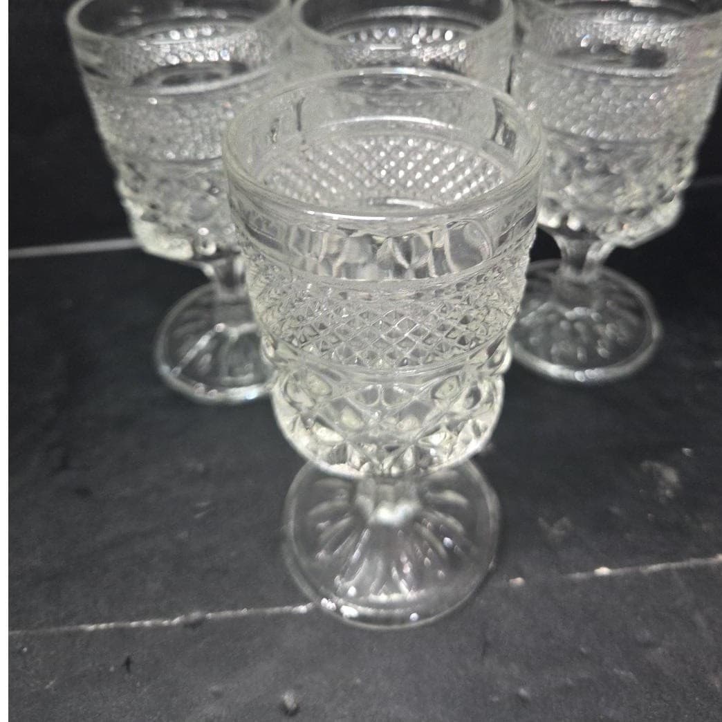 Anchor Hocking Wexford Wine Glasses, Set of 4, Diamond Cut Glass, Replacements - Thumbnail 6