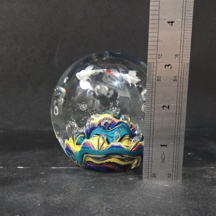 Nautical Colorful Controlled Bubbles Paperweight, Seagulls Design, Ocean Decor - Thumbnail 8