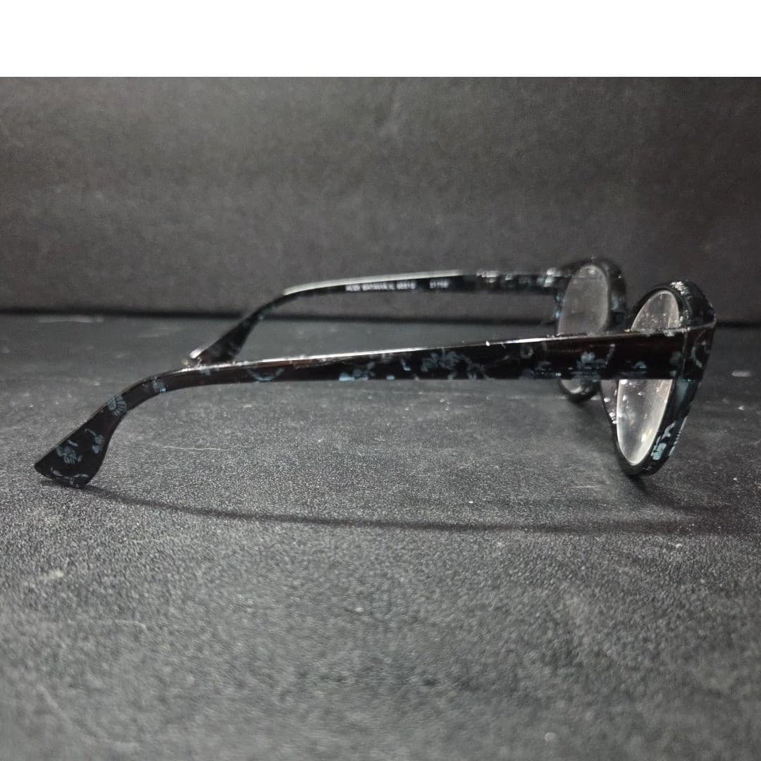 Aldi Blue Floral Round Reading Glasses +2.00 Magnification 51798 Womens Black - Thumbnail 5