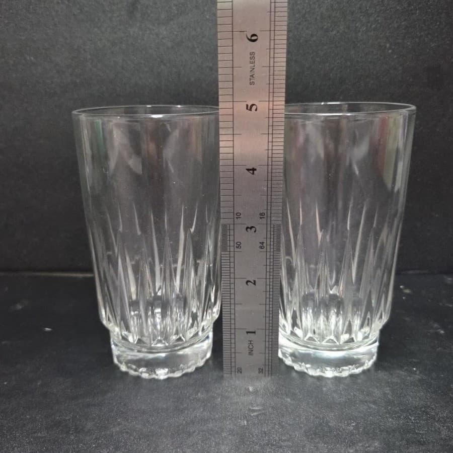 Libbey Duratuff Winchester Highball Glasses, Set of 2, Vintage Clear Tumblers - Thumbnail 9