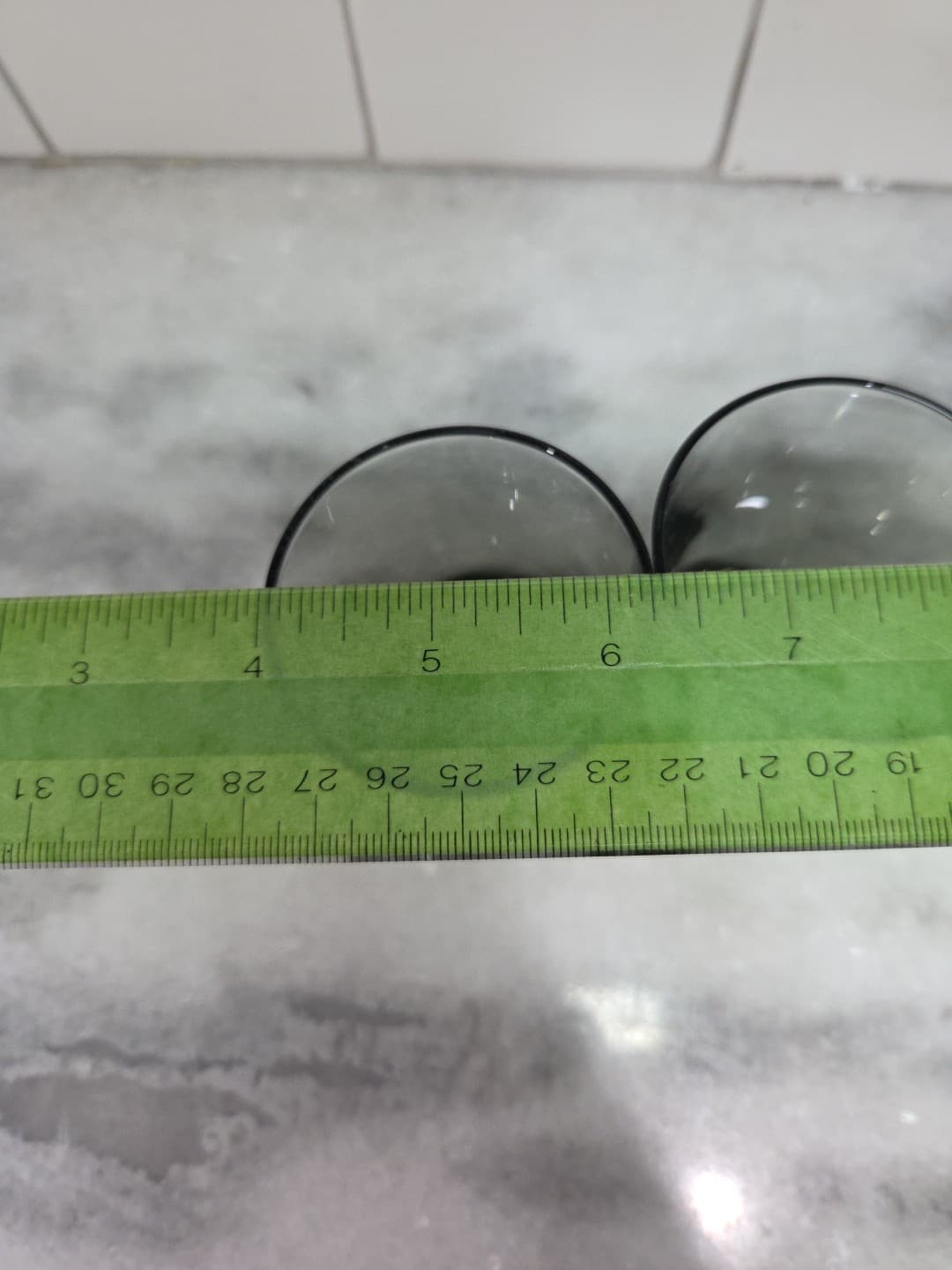Smoky Grey Glass Juice Glasses, Small Glasses Set Of 2, Monogram "A" Glassware - Thumbnail 9