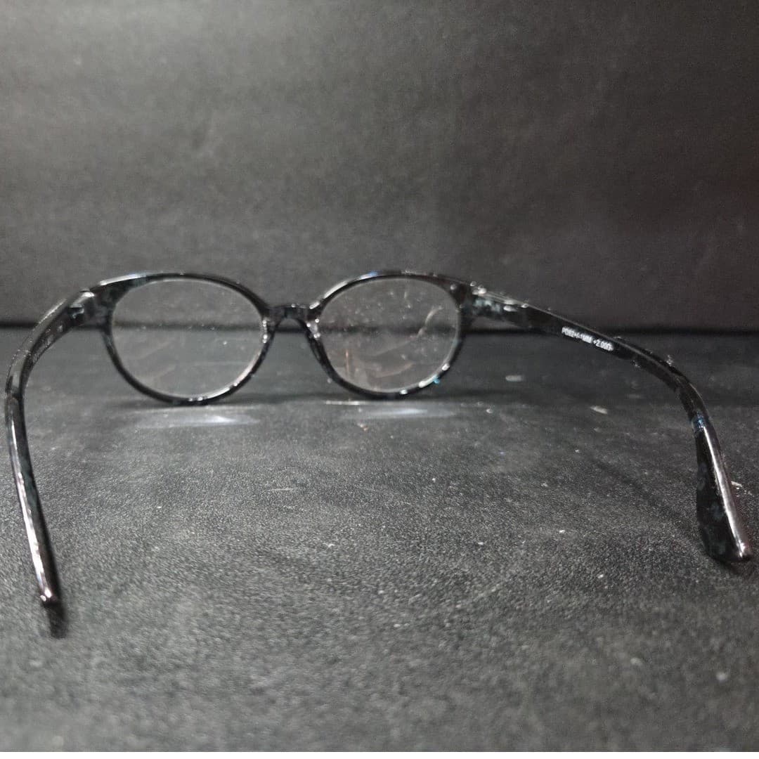 Aldi Blue Floral Round Reading Glasses +2.00 Magnification 51798 Womens Black - Thumbnail 4