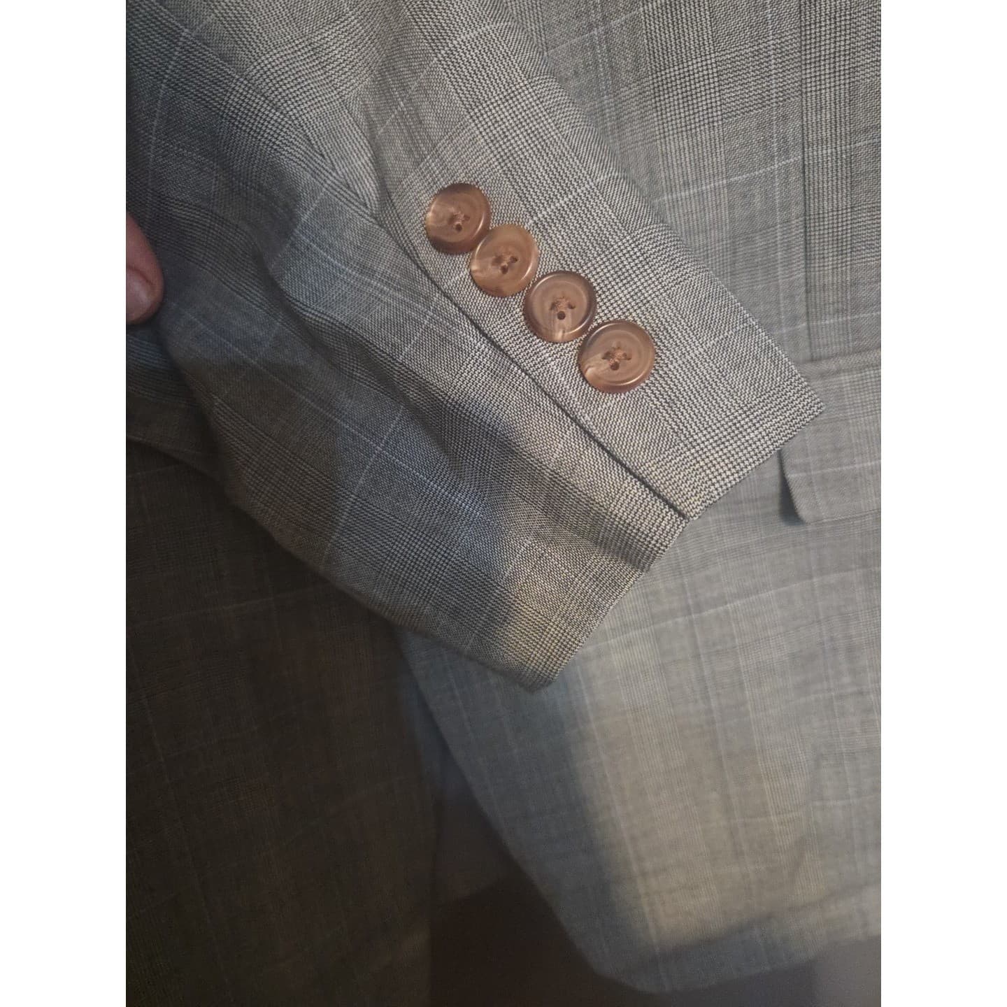Lauren Ralph Lauren Grey Glen Plaid Blazer, Men's 42R Two Button Sport Coat - Thumbnail 7
