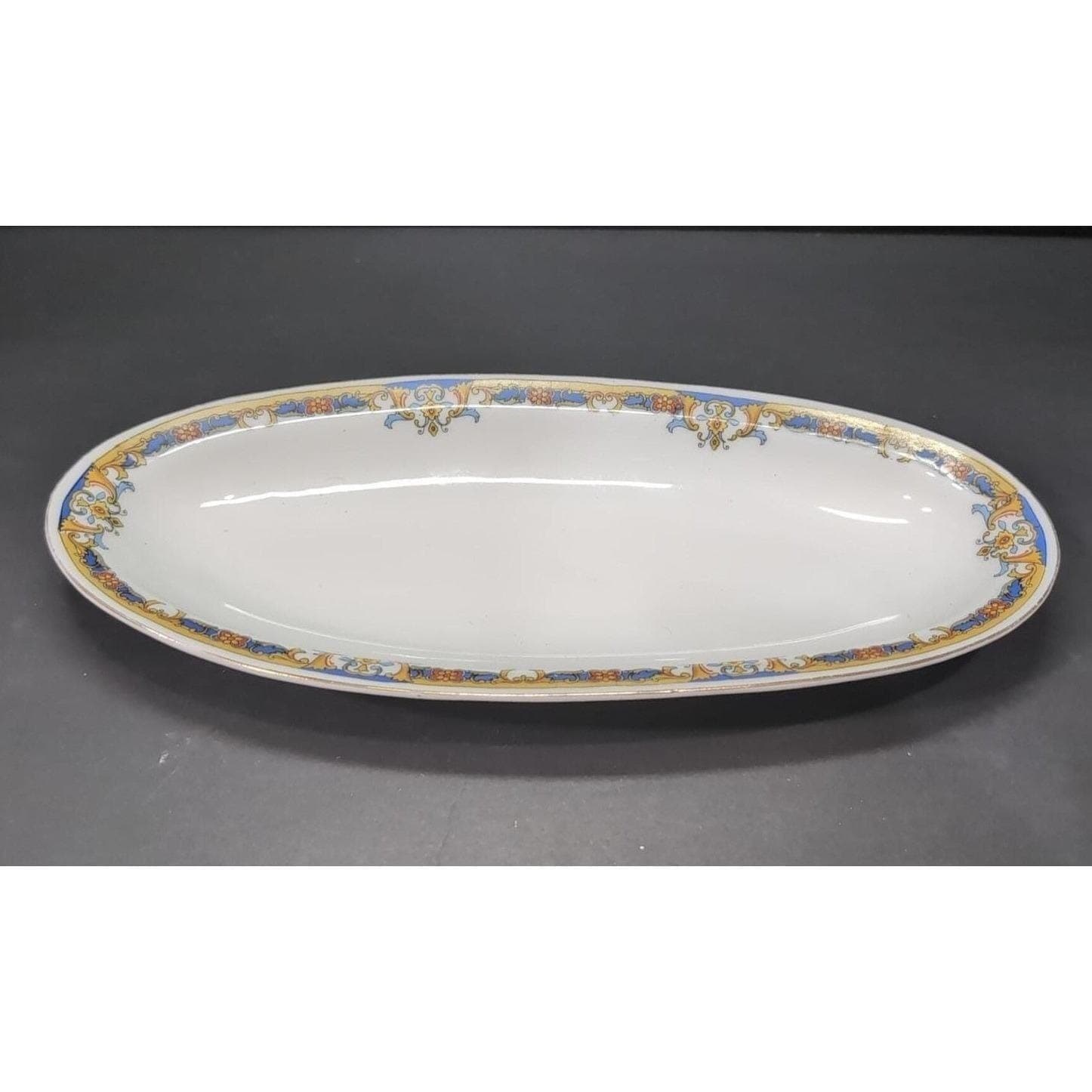 Epiag Elyrian Oval Celery Dish, Czechoslovakian Serving Platter, Vintage Plate - Thumbnail 7