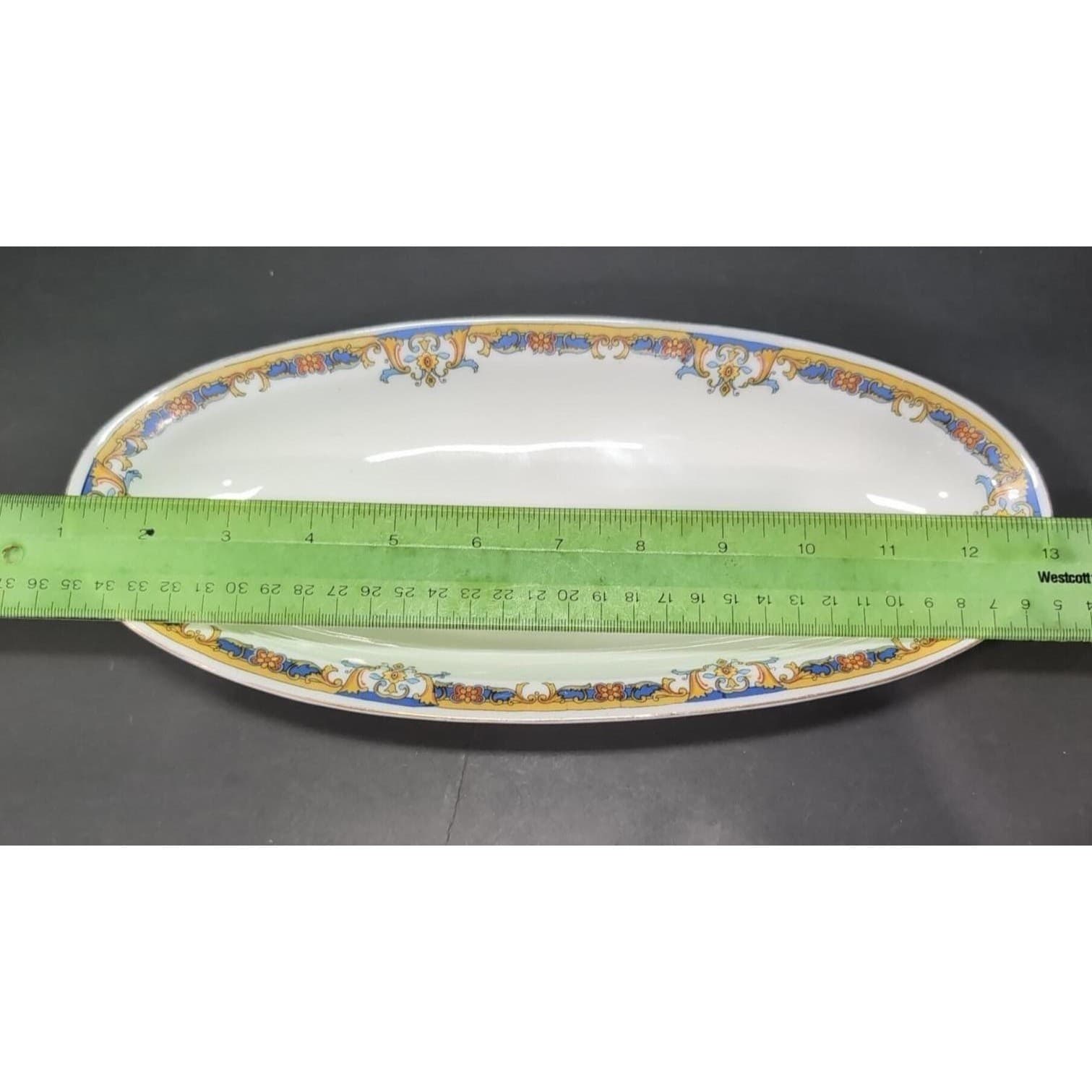 Epiag Elyrian Oval Celery Dish, Czechoslovakian Serving Platter, Vintage Plate - Thumbnail 2