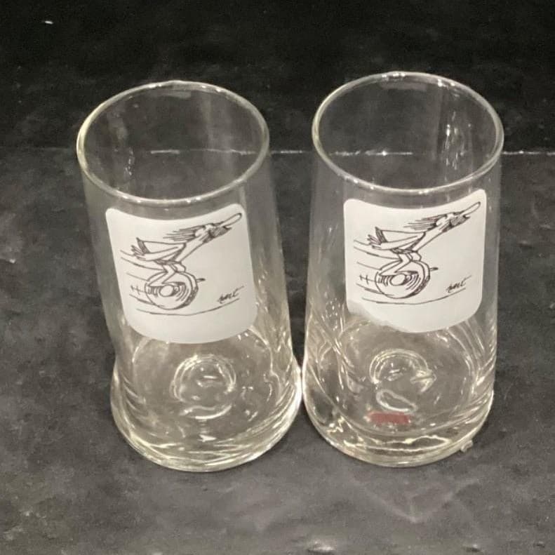 BC Comics Johnny Hart Caveman Tumblers, Set of 2, Vtg Cartoon Glasses, Drinkware - Thumbnail 3