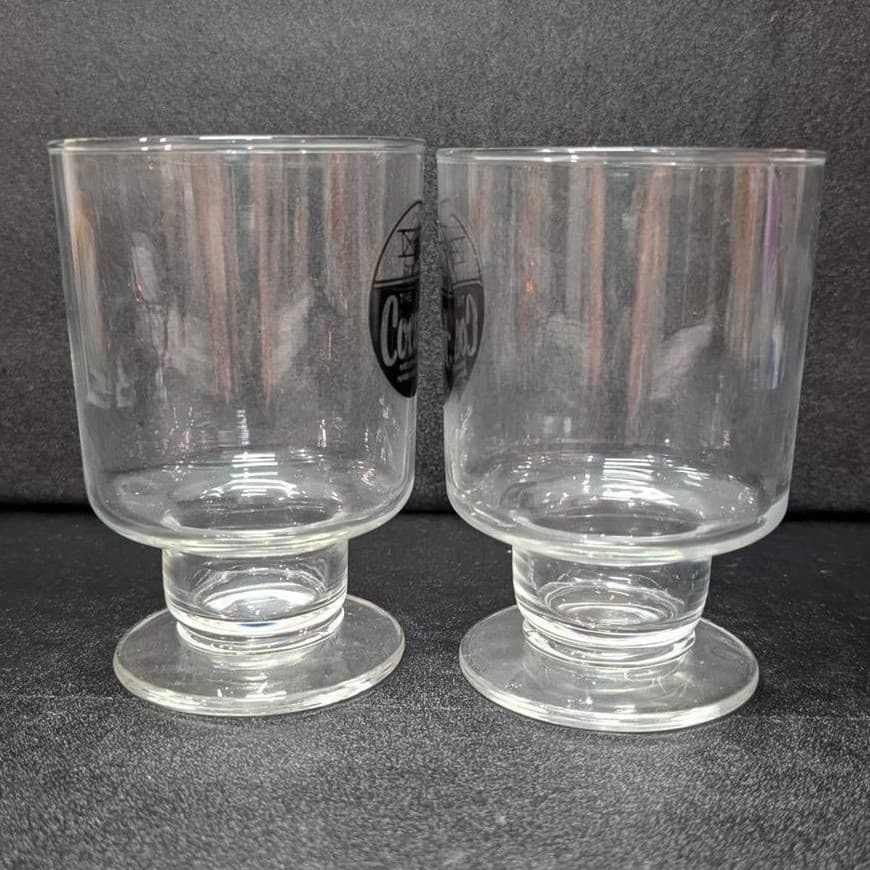 Cockpit Ale Beer Clear Pedestal Glasses, Set of 2, Vintage Memphis Memorabilia - Thumbnail 5