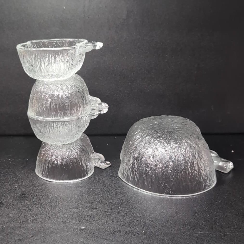 Ravenhead Bark Glass Apple Bowls, 5-Piece Serving Set, Vintage Textured Dishes - Thumbnail 7