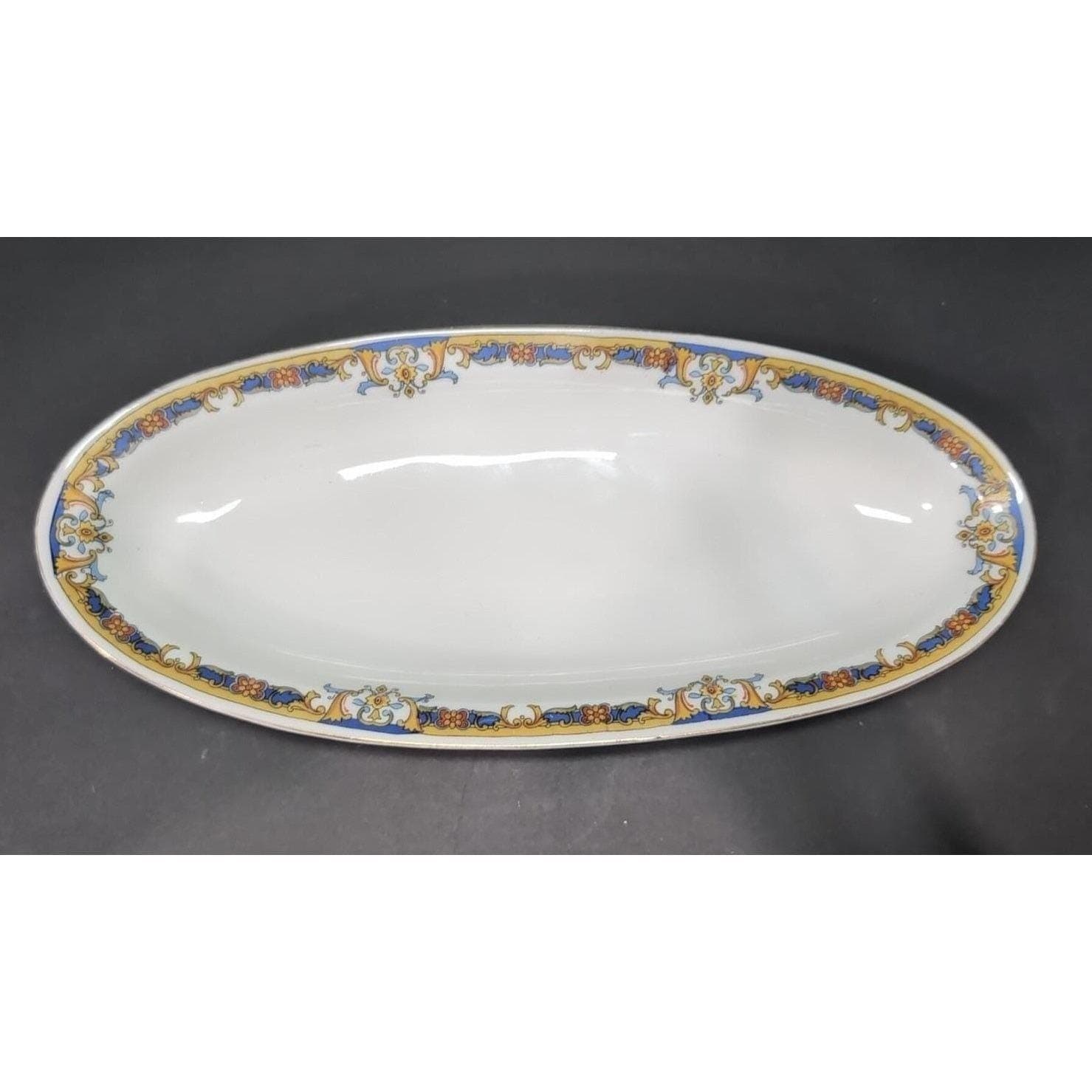 Epiag Elyrian Oval Celery Dish, Czechoslovakian Serving Platter, Vintage Plate - Thumbnail 6