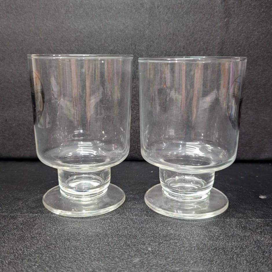 Cockpit Ale Beer Clear Pedestal Glasses, Set of 2, Vintage Memphis Memorabilia - Thumbnail 3