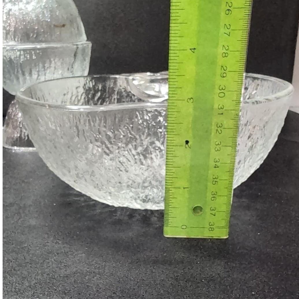 Ravenhead Bark Glass Apple Bowls, 5-Piece Serving Set, Vintage Textured Dishes - Thumbnail 10