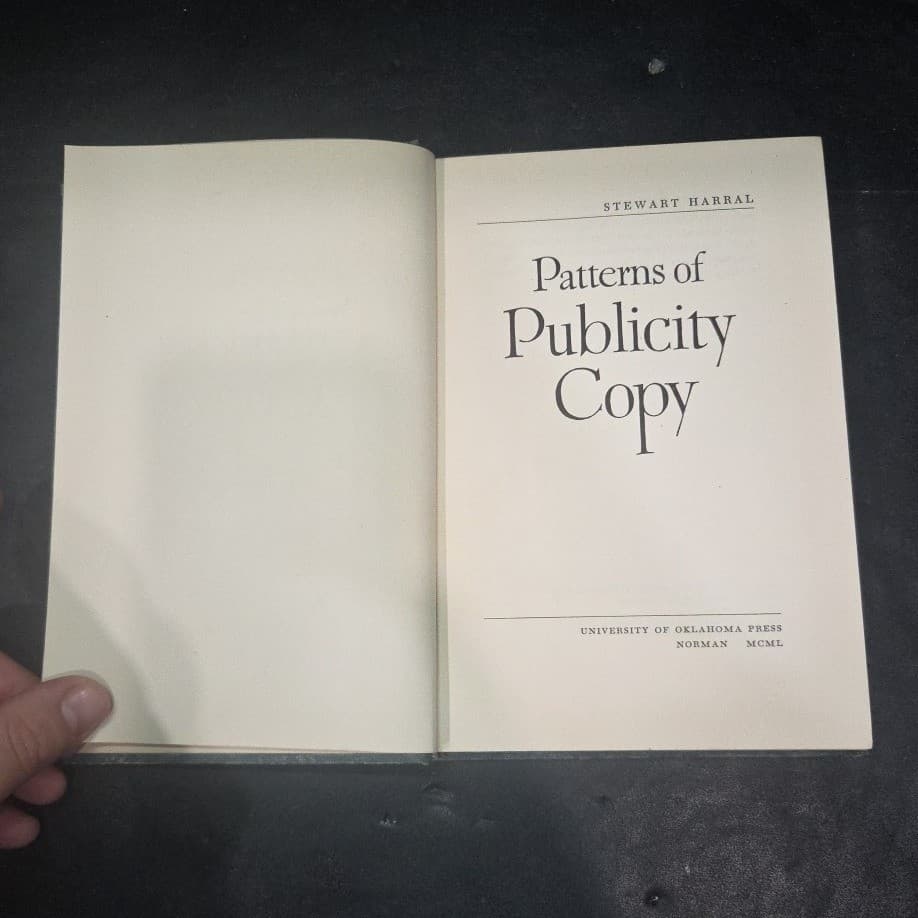 Patterns of Publicity Copy Stewart Harral 1950 First Edition Hardcover Book - Thumbnail 4